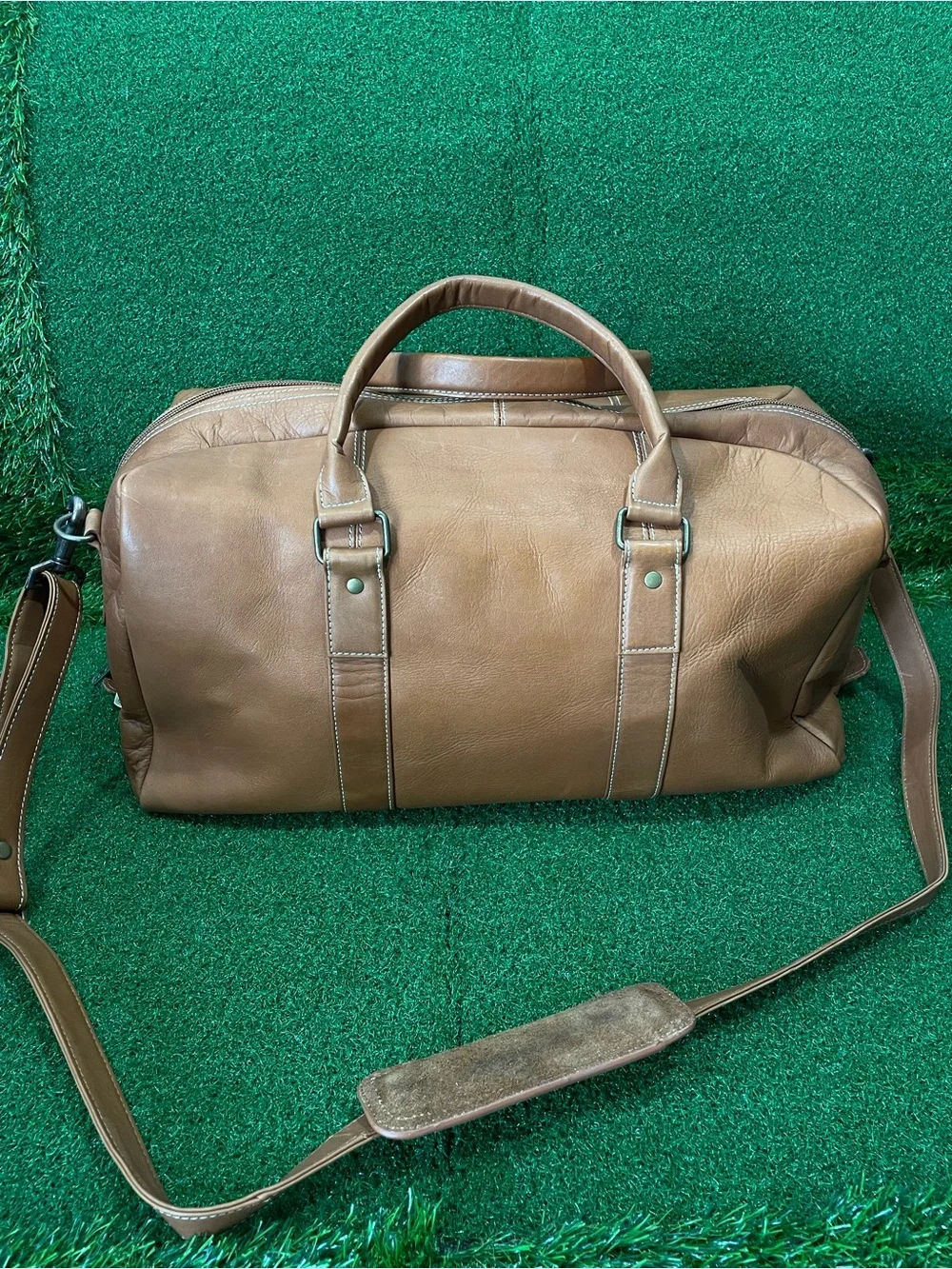 Links Kings 0311 Tan Club Duffel Bag 17”x10”x7” (Jul 026)